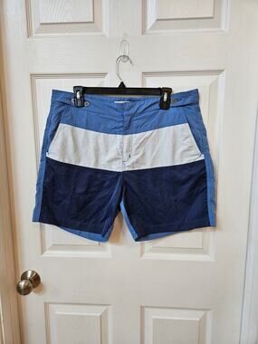Venroy Sydney Men's Swim Trunks Board Shorts Colorblock Blue Size 34 Nylon